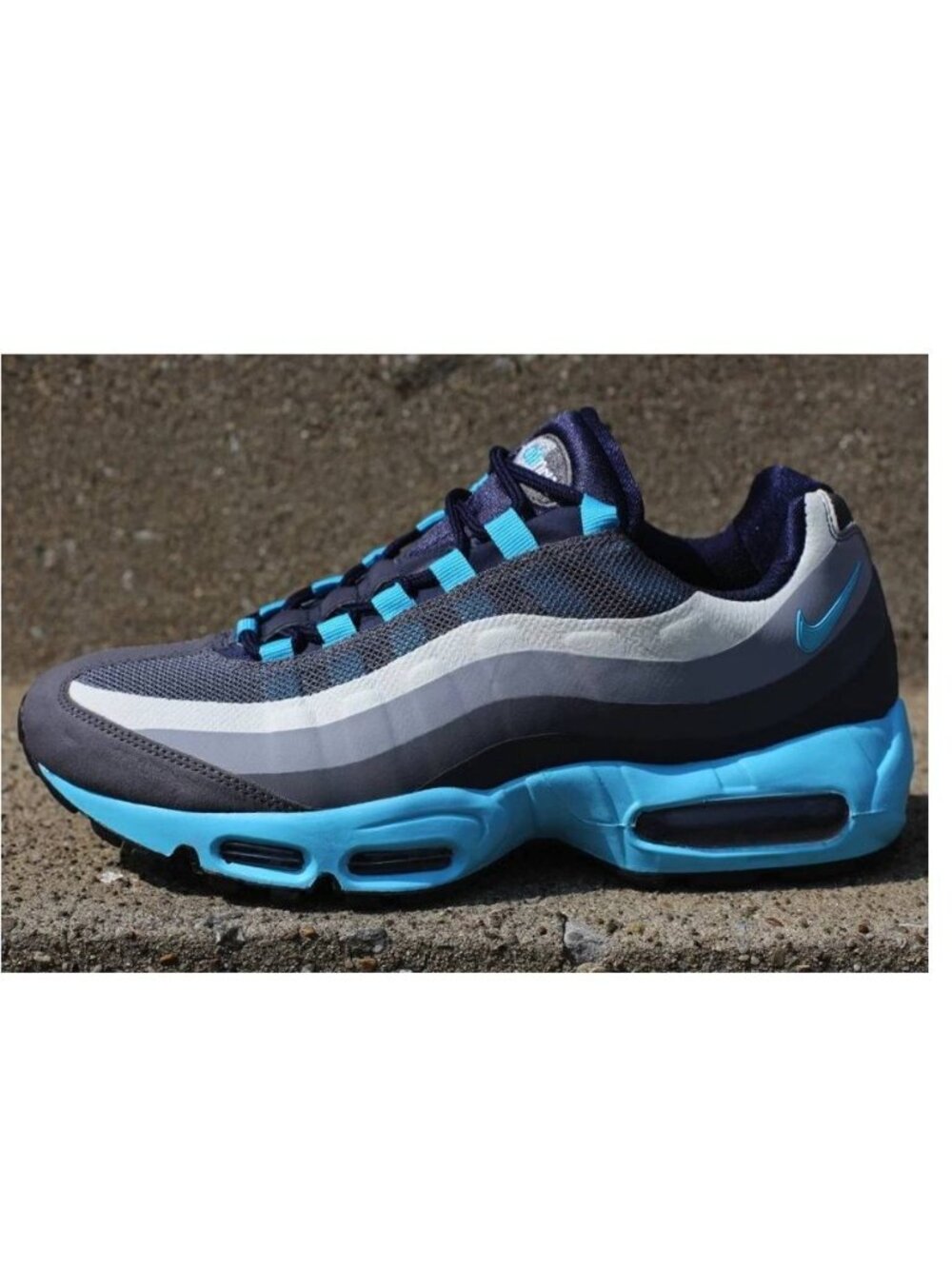 NEW Nike Air Max 95 No Sew – Dark Grey – Gamma Blue Size 12